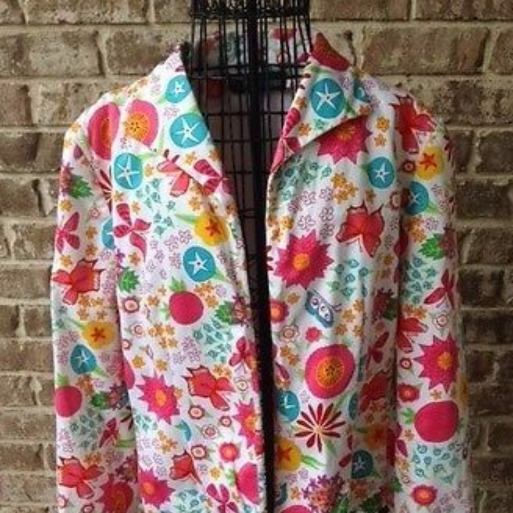 Harve Bernard Ladies Butterfly Floral Jacket EUC